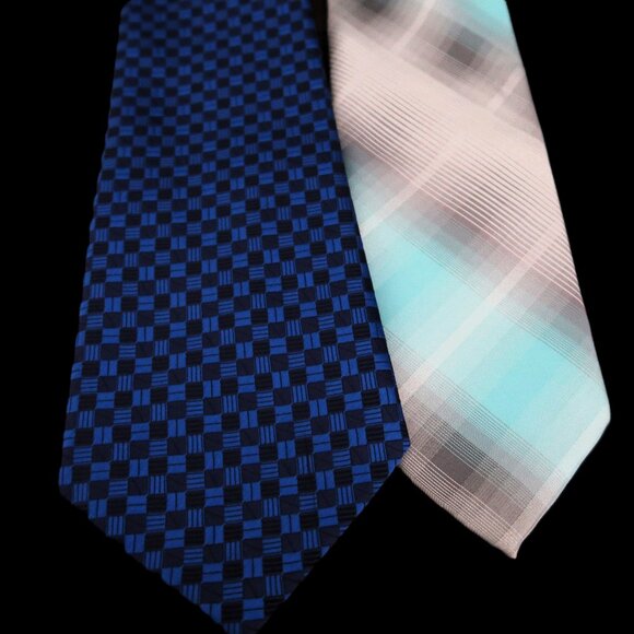 JF and Hi-Tie Shades of Blue Neck Ties Set of Two - Picture 1 of 8